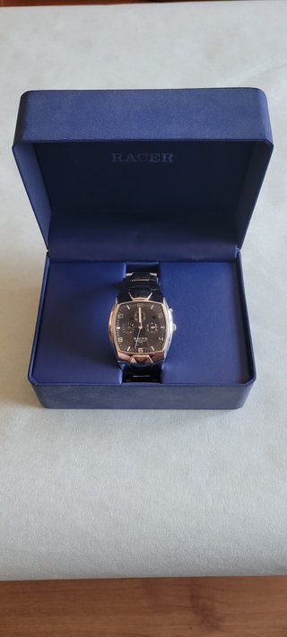 Reloj Cronógrafo RACER Acero Caballero Negro