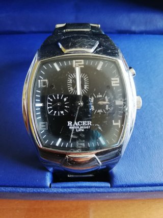 Reloj Cronógrafo RACER Acero Caballero Negro