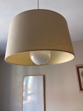 Lámpara colgante de tela beige