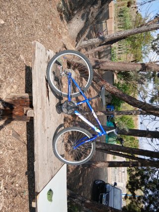 Bicicleta azul de montaña