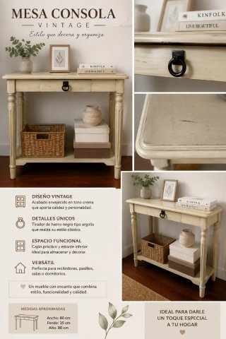 Tavolo Consolle Vintage Beige