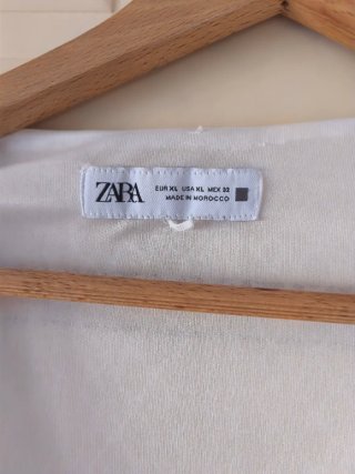 Vestido largo encaje Zara blanco