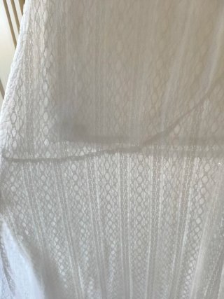 Vestido largo encaje Zara blanco