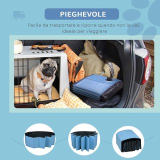 Piscina Plegable para Perros, Piscina de Plástico con Borde Estable para Mascotas, Ф120 X 30 Cm, Azul