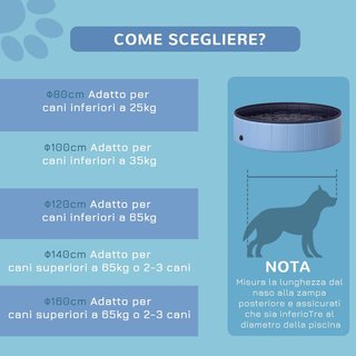 Piscina Plegable para Perros, Piscina de Plástico con Borde Estable para Mascotas, Ф120 X 30 Cm, Azul