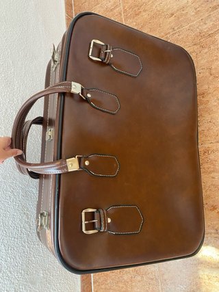 Set 2 maletas vintage marrones de piel