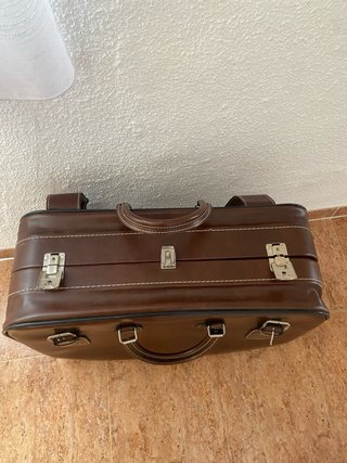 Set 2 maletas vintage marrones de piel