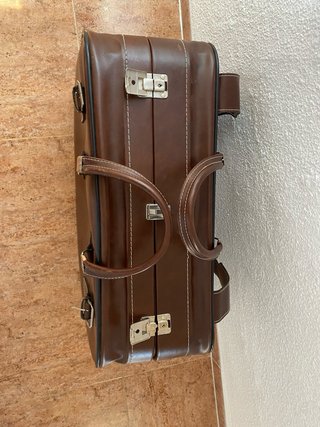 Set 2 maletas vintage marrones de piel