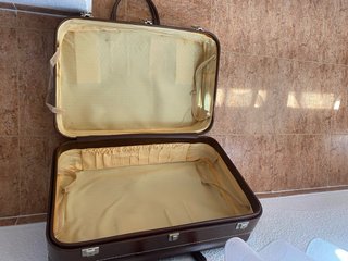 Set 2 maletas vintage marrones de piel
