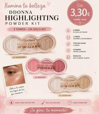 DDONNA Highlighting Powder Kit 3 Tonos