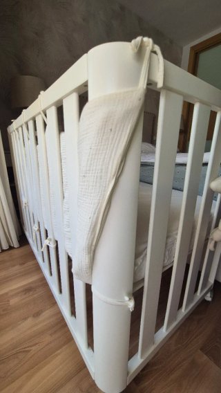 Cuna de bebé blanca DOCO 120 x 60 cm