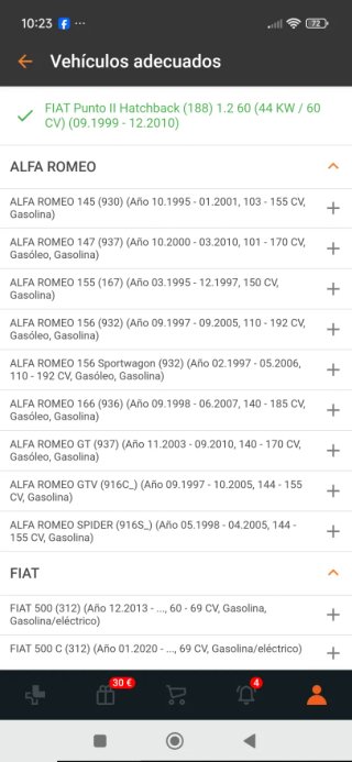 Filtro de Aceite para Fiat 1.2