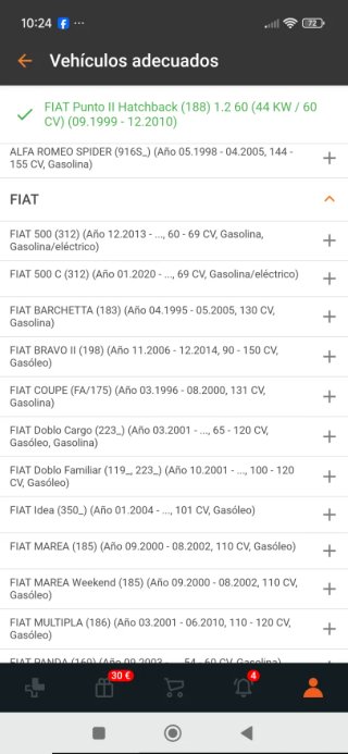 Filtro de Aceite para Fiat 1.2