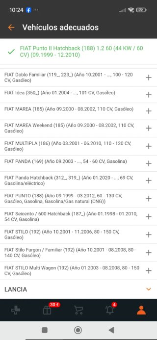 Filtro de Aceite para Fiat 1.2