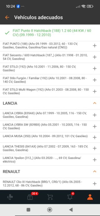 Filtro de Aceite para Fiat 1.2