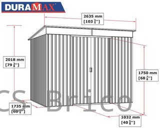 Caseta Metálica Top Shed Pent Roof Antracita 173x263x201 cm - Duramax