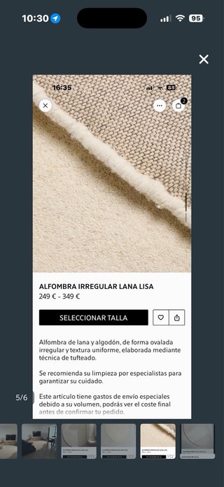 Alfombra Zara Home Beige Lana
