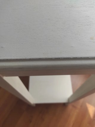 Mesa auxiliar madera blanca y gris