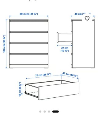 Cómoda Malm 4 cajones blanca