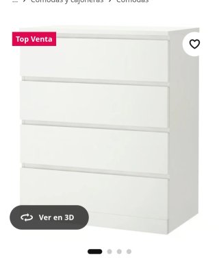 Cómoda Malm 4 cajones blanca