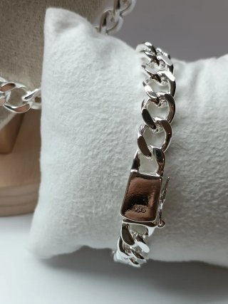 Conjunto Plata: Collar y Pulsera Cubana