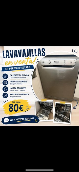 Lavavajillas Hotpoint Ariston 80€