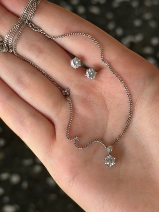 Conjunto de plata con colgante y pendientes