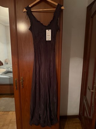 Vestido largo Zara bordados Talla S