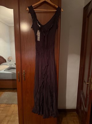 Vestido largo Zara bordados Talla S