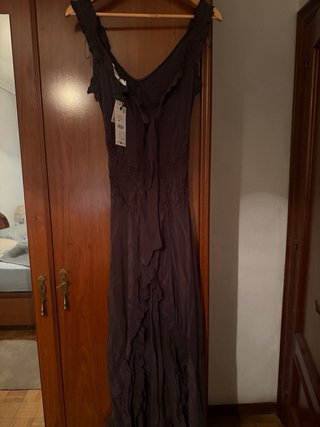 Vestido largo Zara bordados Talla S