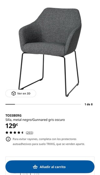 Pack 2 Sillas Tossberg Gunnared Gris Oscuro.