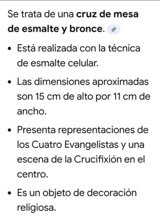 Cruz de bronce esmaltada Luis Valles