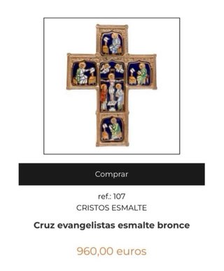 Cruz de bronce esmaltada Luis Valles