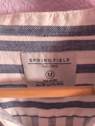 Camisa Lino Rayas Mango Talla M