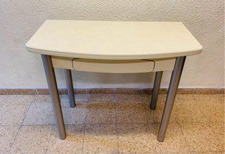 Mesa de cocina extensible blanca