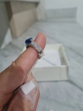 Anello Argento 925 Zaffiro Blu