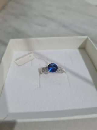 Anello Argento 925 Zaffiro Blu