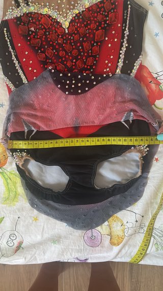 Maillot Gimnasia Rítmica Niña Rojo/Negro
