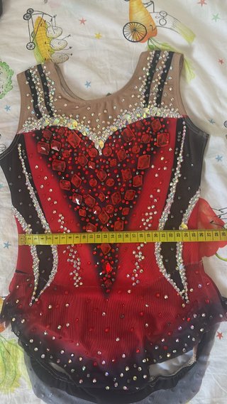 Maillot Gimnasia Rítmica Niña Rojo/Negro
