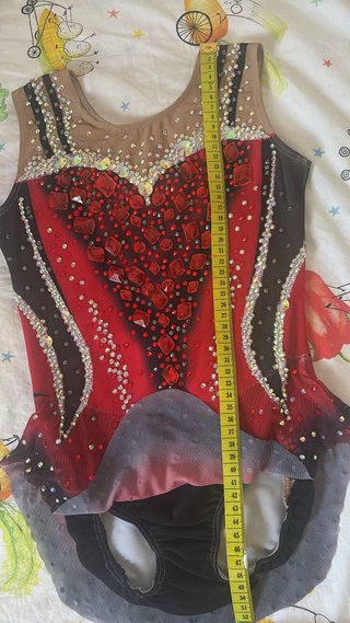Maillot Gimnasia Rítmica Niña Rojo/Negro
