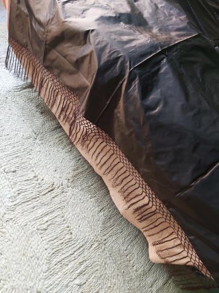 Chal XXL marrón oscuro con flecos