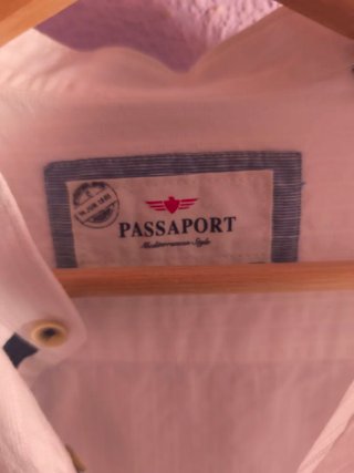 Camisa Lino PASSAPORT Blanca Hombre