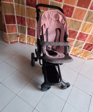 Carrito de bebé Jane color gris y rosa