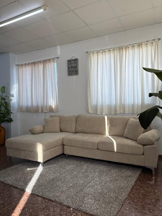 Sofá Chaiselongue 3-4 Plazas Marrón Claro NUEVO