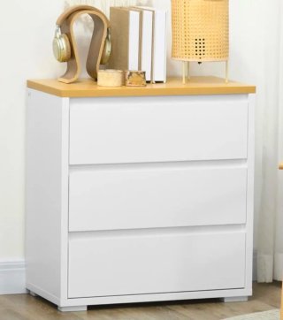 Cómoda de Almacenaje Blanca y Madera