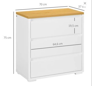 Cómoda de Almacenaje Blanca y Madera