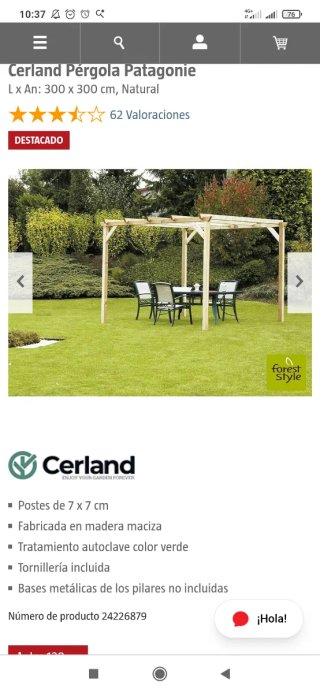 Pérgola Patagonia Madera Nueva