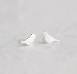 Pendientes Plata Ley 925 Diseño Pájaro