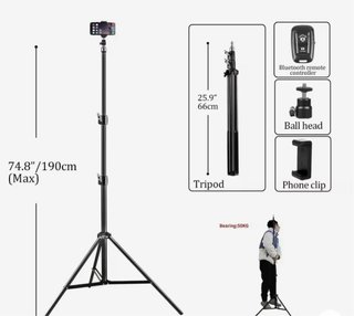 Trípode 190cm con mando y soporte móvil