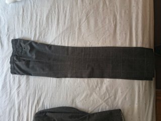 Traje cuadros gris